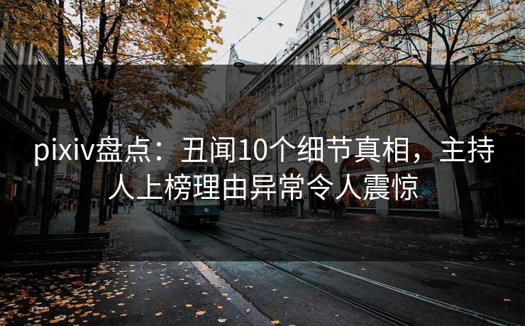 pixiv盘点：丑闻10个细节真相，主持人上榜理由异常令人震惊