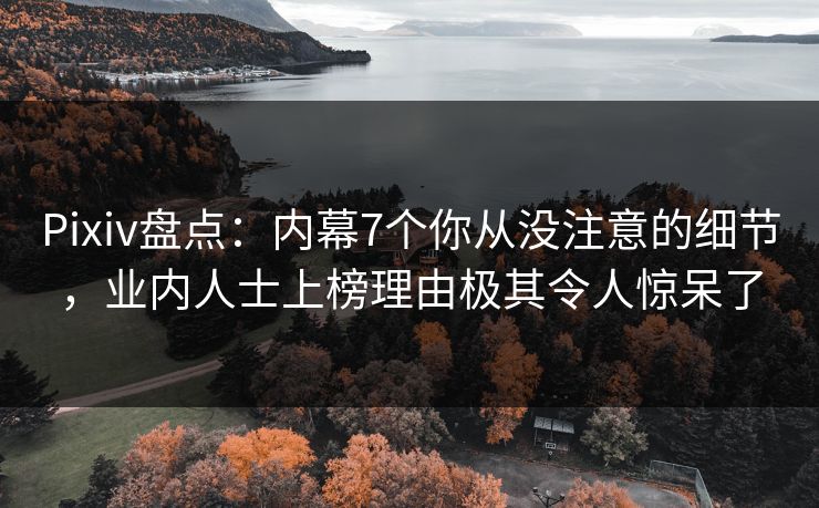 Pixiv盘点：内幕7个你从没注意的细节，业内人士上榜理由极其令人惊呆了