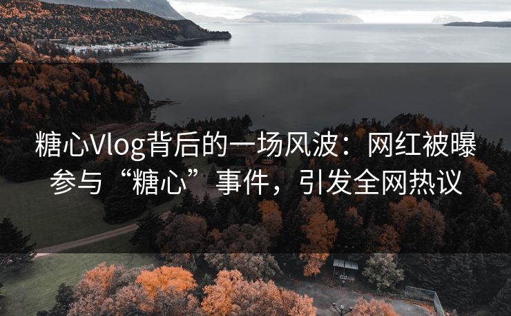 糖心Vlog背后的一场风波：网红被曝参与“糖心”事件，引发全网热议