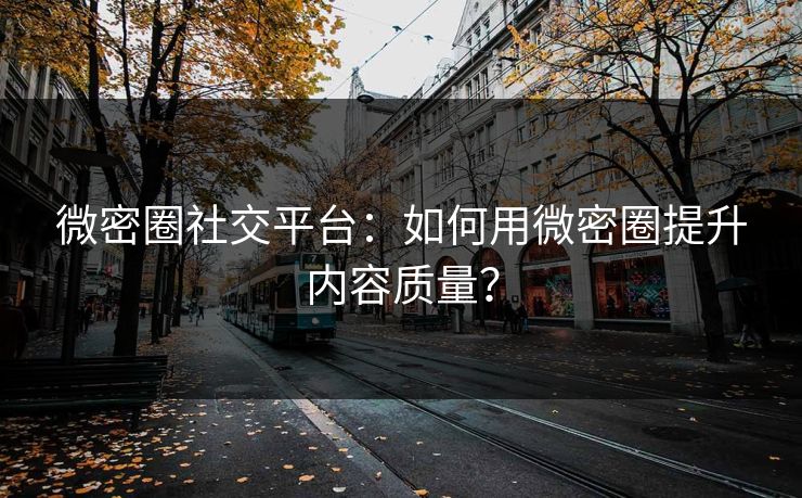 微密圈社交平台：如何用微密圈提升内容质量？