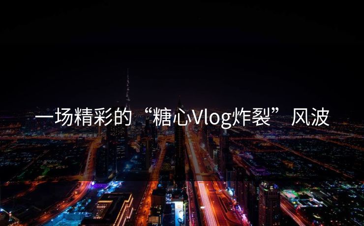 一场精彩的“糖心Vlog炸裂”风波