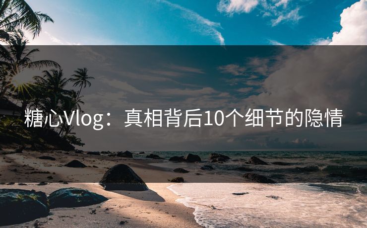 糖心Vlog：真相背后10个细节的隐情
