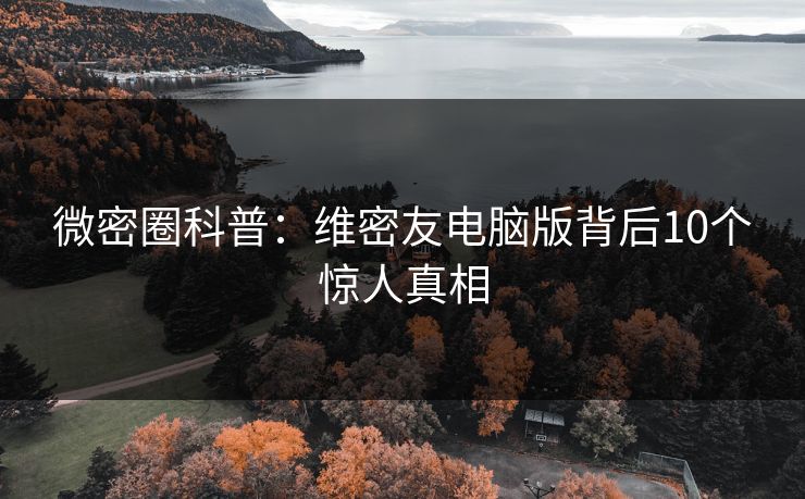 微密圈科普：维密友电脑版背后10个惊人真相