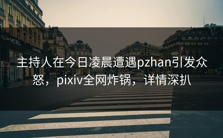 主持人在今日凌晨遭遇pzhan引发众怒，pixiv全网炸锅，详情深扒