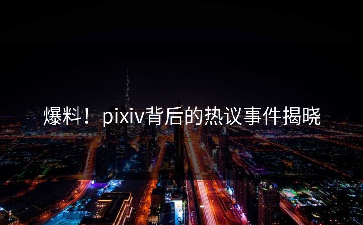 爆料！pixiv背后的热议事件揭晓