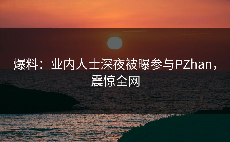 爆料：业内人士深夜被曝参与PZhan，震惊全网