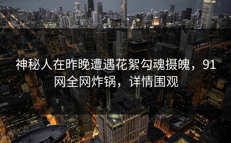 神秘人在昨晚遭遇花絮勾魂摄魄，91网全网炸锅，详情围观